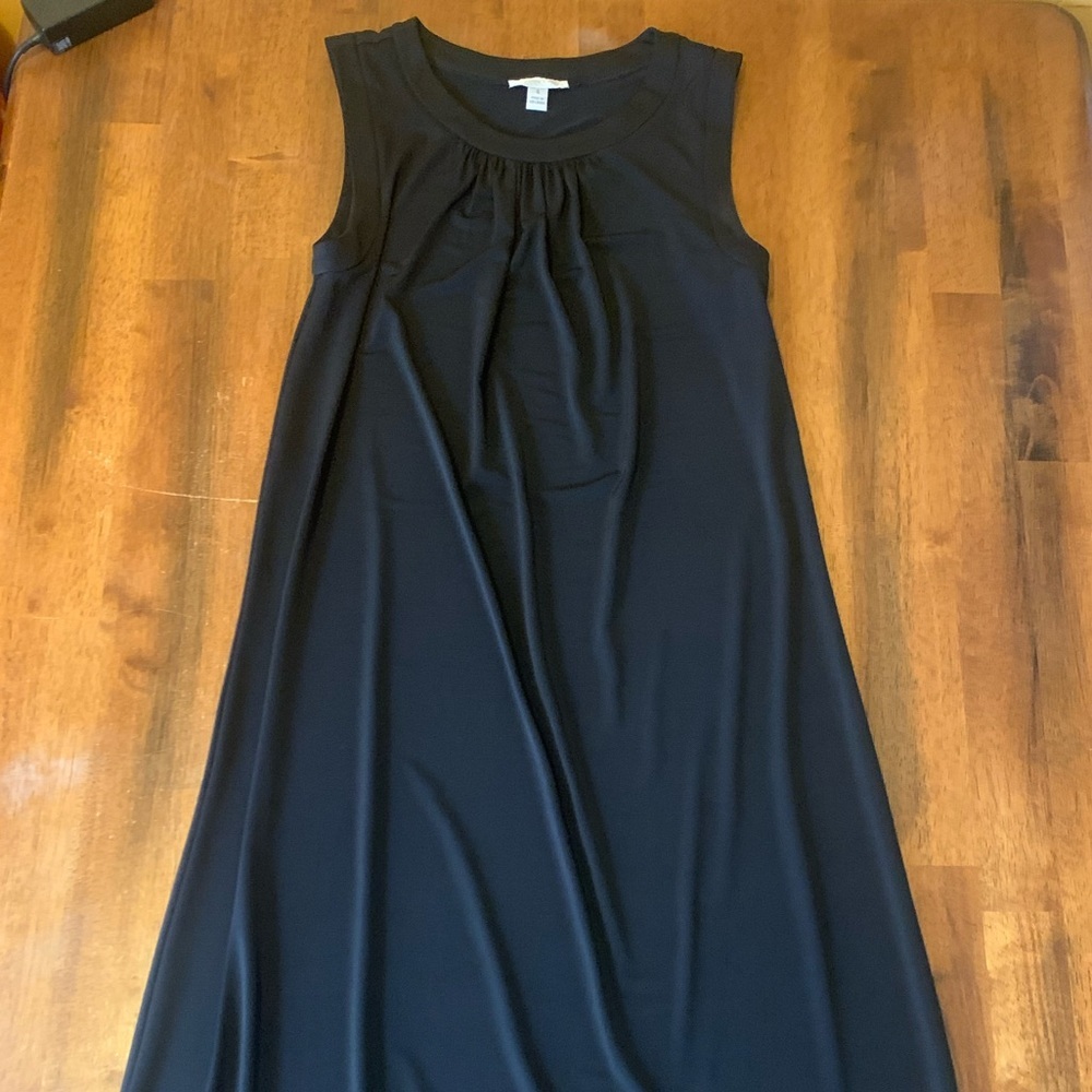 London Times 4 Classic Black Asymmetrical Midi Dress Sleeveless